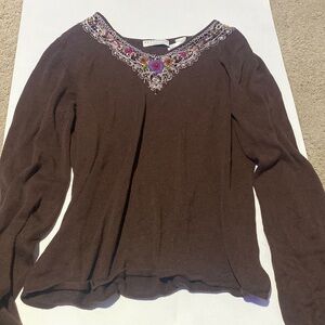 Large embroidered long sleeve from crazy horse